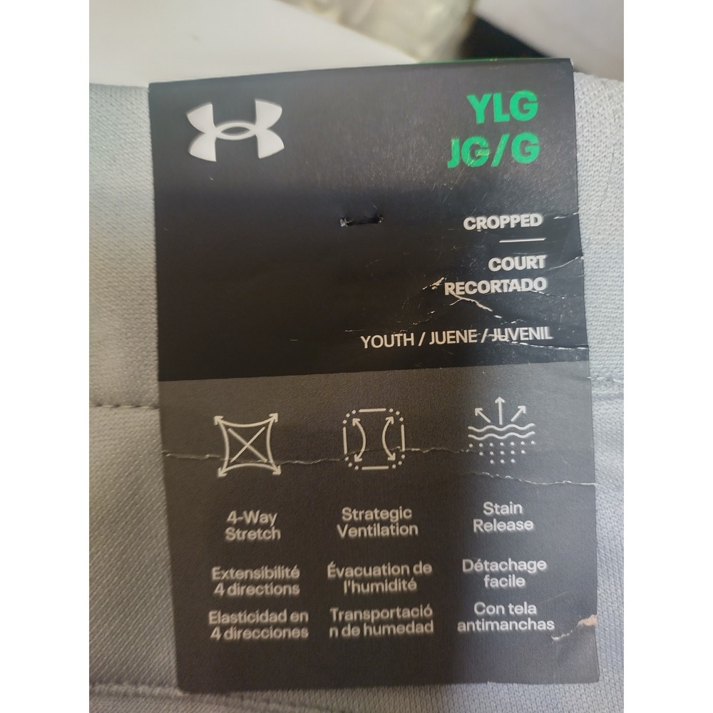 Under Armour Girls Gray Softball Pants Cropped Knicker Youth Large YLG NWT - Picture 3 of 7
